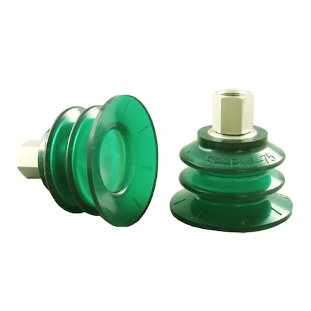 Fipa Bellows vacuum cup diam. 77 mm, Monoflex  green 50 Degrees, fitting G3/8-female 20.077.155.22-FI